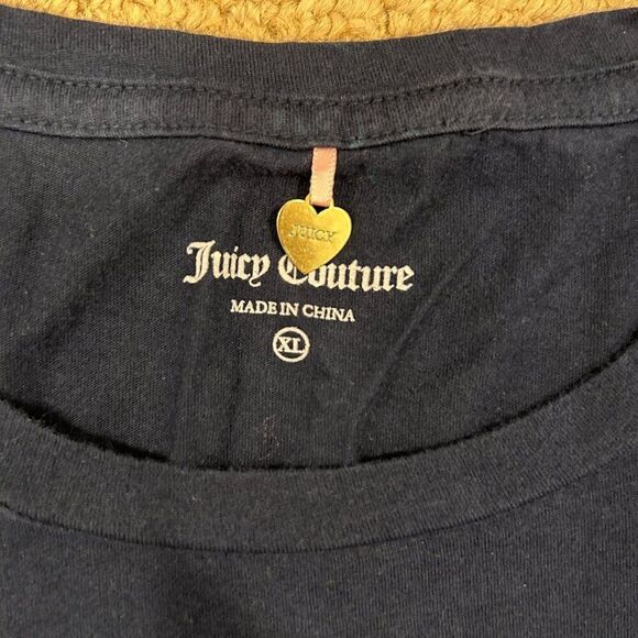 AUTHENTIC JUICY COUTURE GOLD NAVY GRAPHIC TEE - Picture 6 of 9